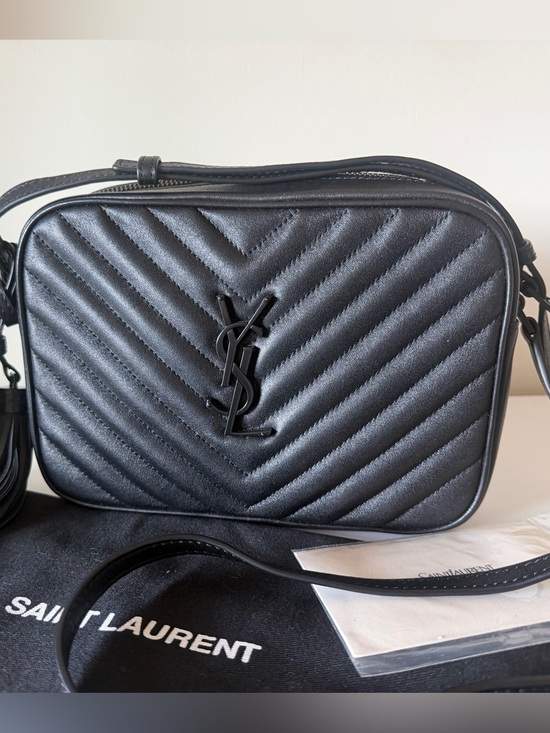 Saint Laurent Handbags - Saint Laurent Black Chevron Quilted Camera Crossbody